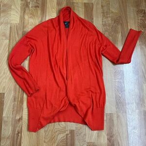 Ann Taylor Vibrant Red Orange Cardigan sz Large